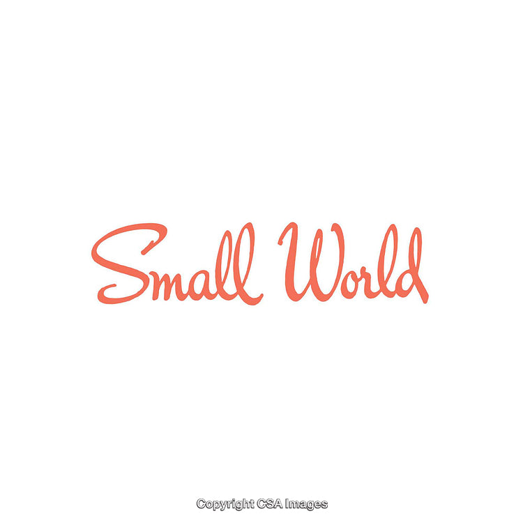 Minimalist Script Text Logo Showcasing 'Small World' in Coral Font