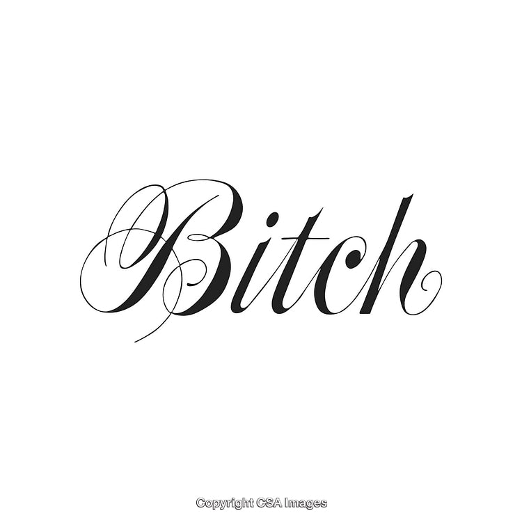Artistic Calligraphy of Bold Word in Elegant Script on White