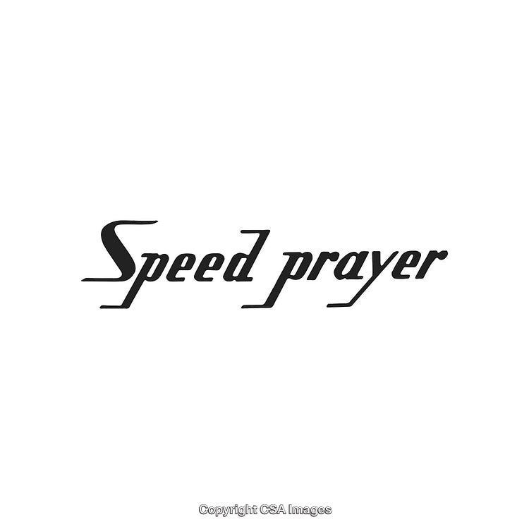 Stylized Text Design Featuring the Words Speed Prayer in Modern Typography