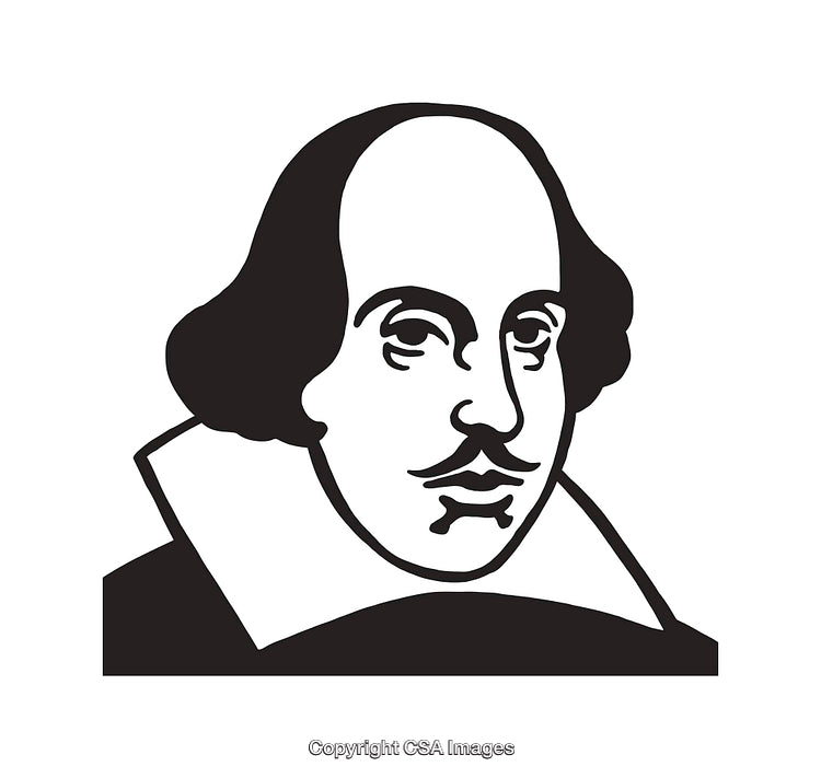 Black and White Line Art of a Historical Literary Individual