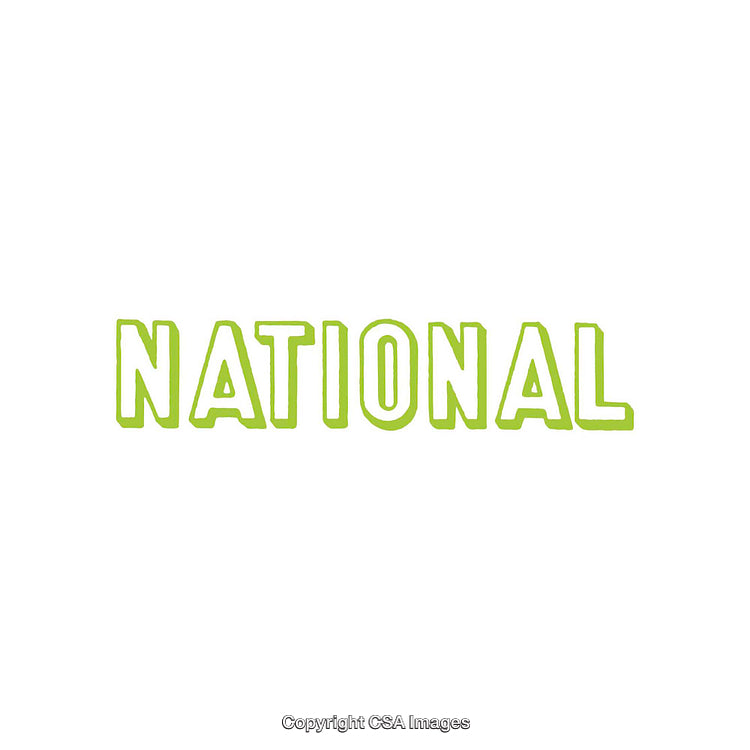 Green Text Saying 'National' On a White Background With Bold Lettering