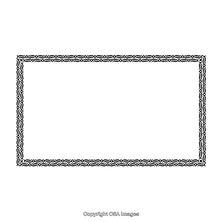 Decorative Black and White Border with Ornamental Design Patterns