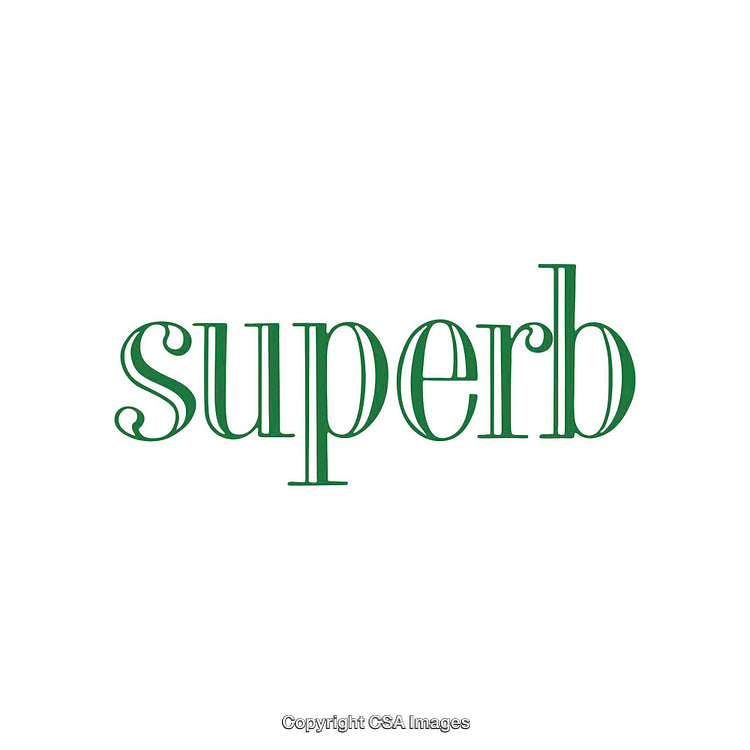 Elegant Green Typography on a Minimal White Background Featuring the Word 'Superb'