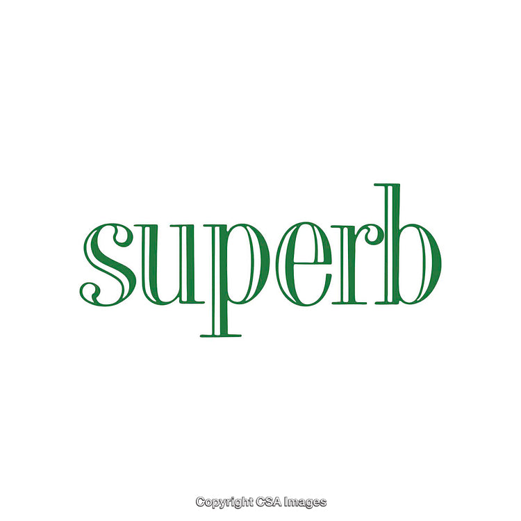 Elegant Green Typography on a Minimal White Background Featuring the Word 'Superb'
