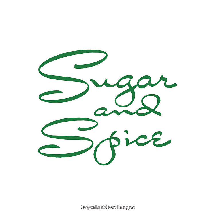 Handwritten Script Design Featuring Sugar and Spice Theme