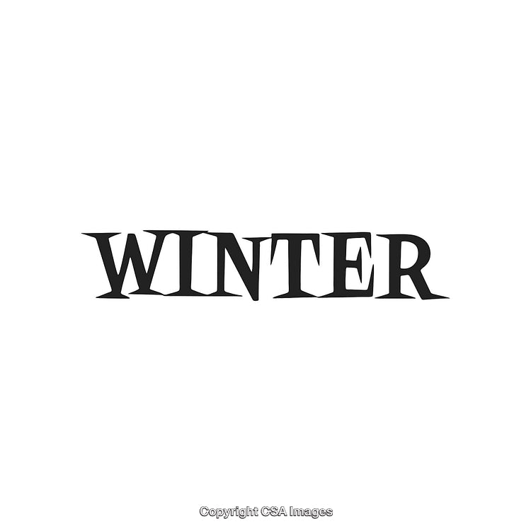 Winter Text Design in Bold Black Serif Font on White Background