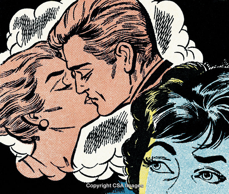 Vintage Comic Art Depicting Romantic Relationship and Emotional Drama