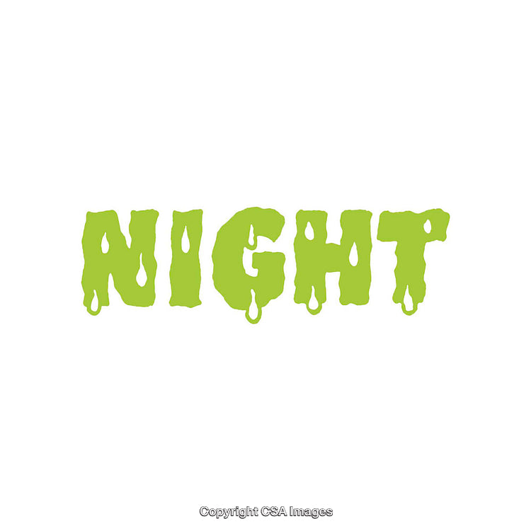 Green Dripping Text Featuring the Word Night in Unique Style