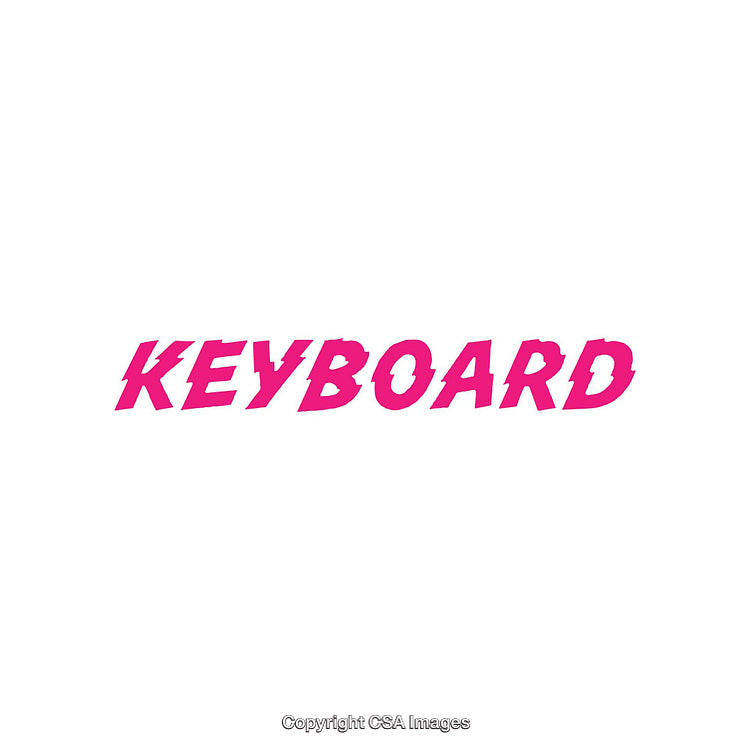 Bold Pink "Keyboard" Text on White Background for Typography Design