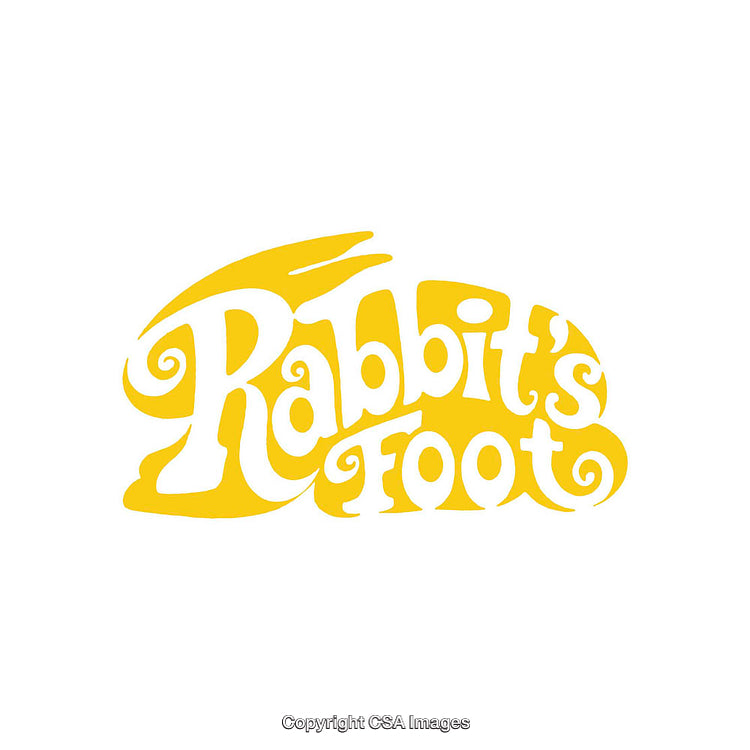 Yellow Artistic Rabbit's Foot Logo with Stylish Typography Design