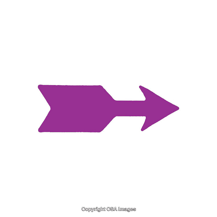 Purple Arrow Shape on a White Isolated Background
