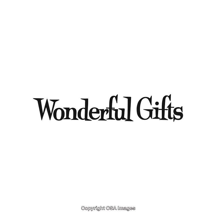 Elegant Text Design Displaying 'Wonderful Gifts' in Black Font on White Background