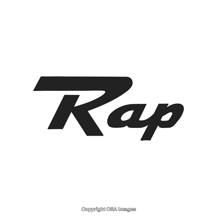 Minimalistic Bold Typography Logo Featuring the Word 'Rap' in Black