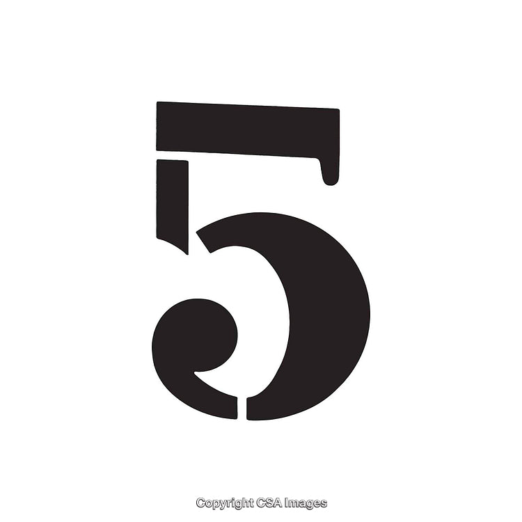 Decorative Typography Depicting the Number Five in a Stylized Design