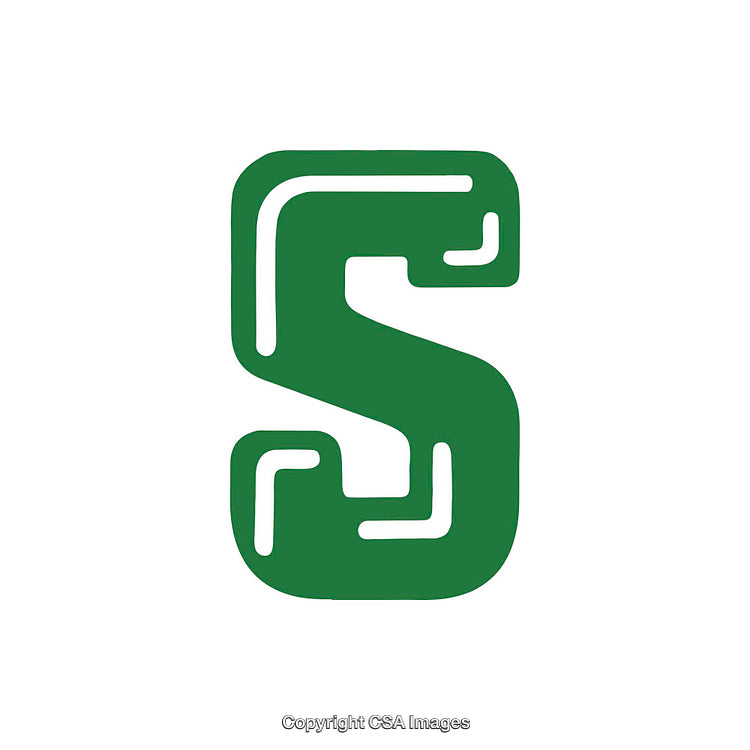 Green Artistic Letter S with Unique White Stroke Design