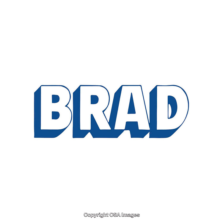 Bold Blue 3D Lettering Artwork with the Word 'Brad' Featured