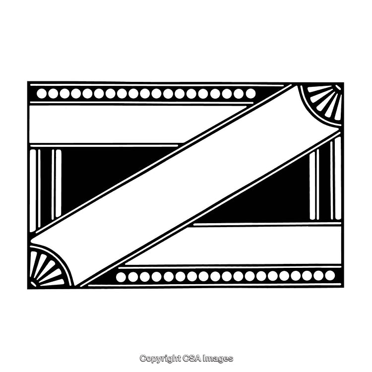 Intricate Black and White Geometric Decorative Border Design Pattern
