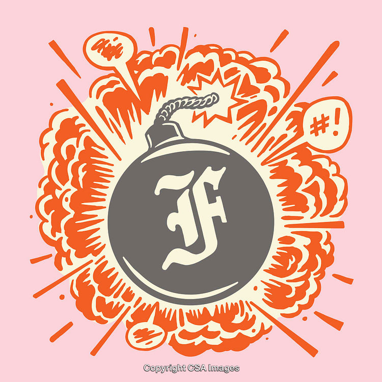 Explosive Cartoon Artwork Featuring a Fuse Bomb with Vibrant Colors