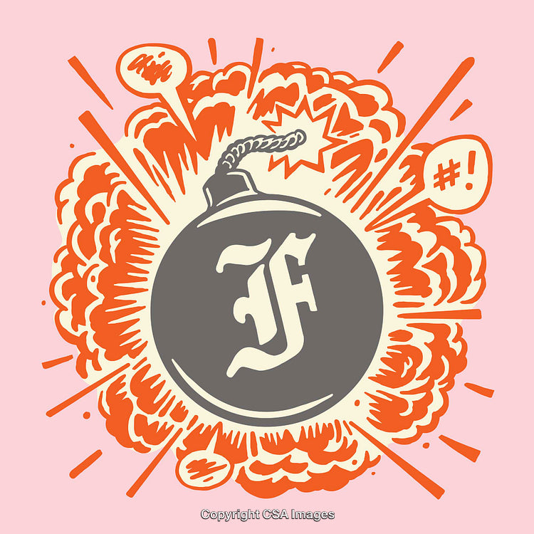 Explosive Cartoon Artwork Featuring a Fuse Bomb with Vibrant Colors