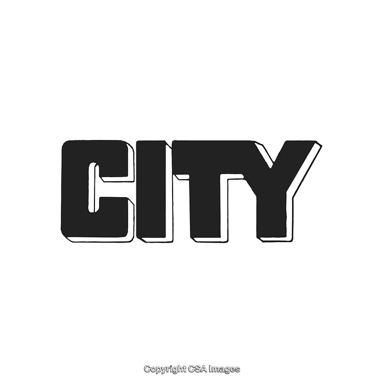 Bold Black Typography of the Word 'CITY' With a Stylish Design