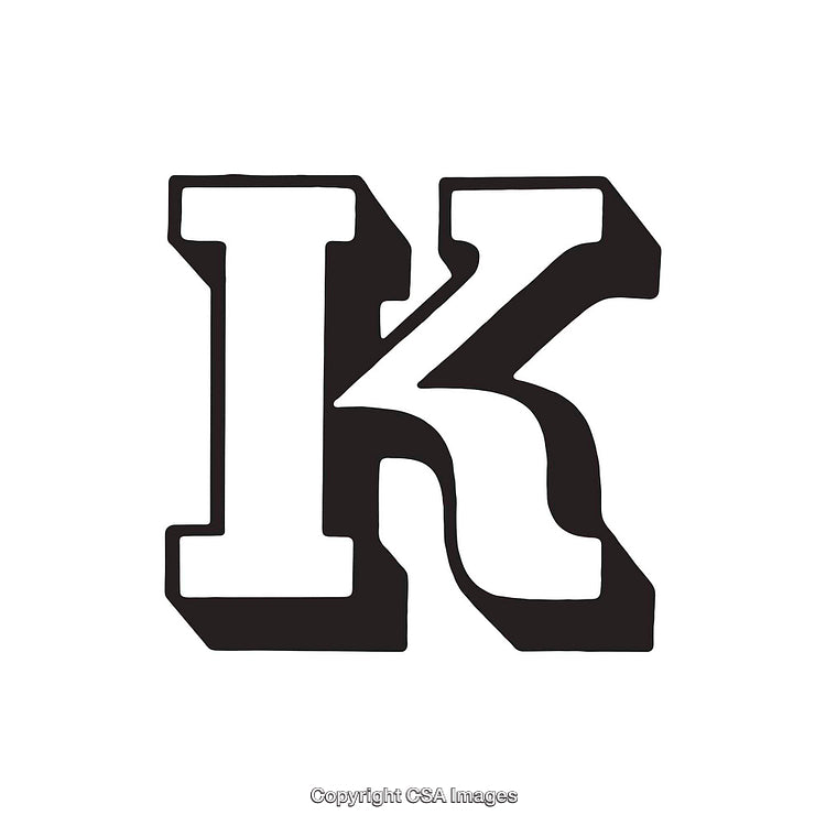 Bold Black and White Illustration of the Letter K