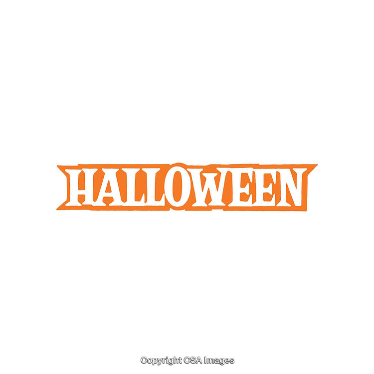 Halloween Written in Bold Orange Against a White Background