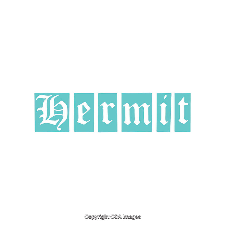 Vintage Decorative Text Design in Gothic Style on Blue Square Background