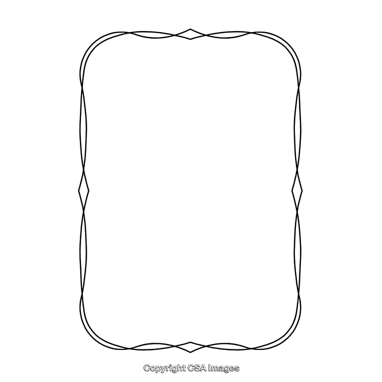Elegant Black and White Ornamental Border Design with Decorative Lines