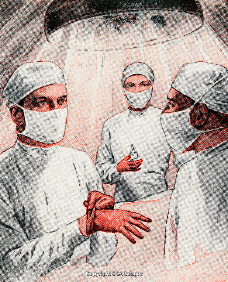 Team of Surgeons Preparing for an Operation in a Brightly Lit Operating Room