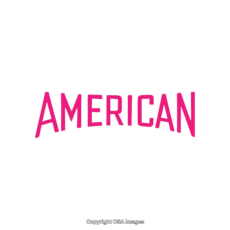Bold Pink Typography Featuring the Word 'American' on a White Background