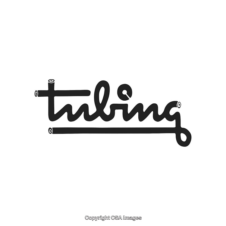 Creative Black and White Typographic Design Featuring the Word 'Tubing' in a Unique Style