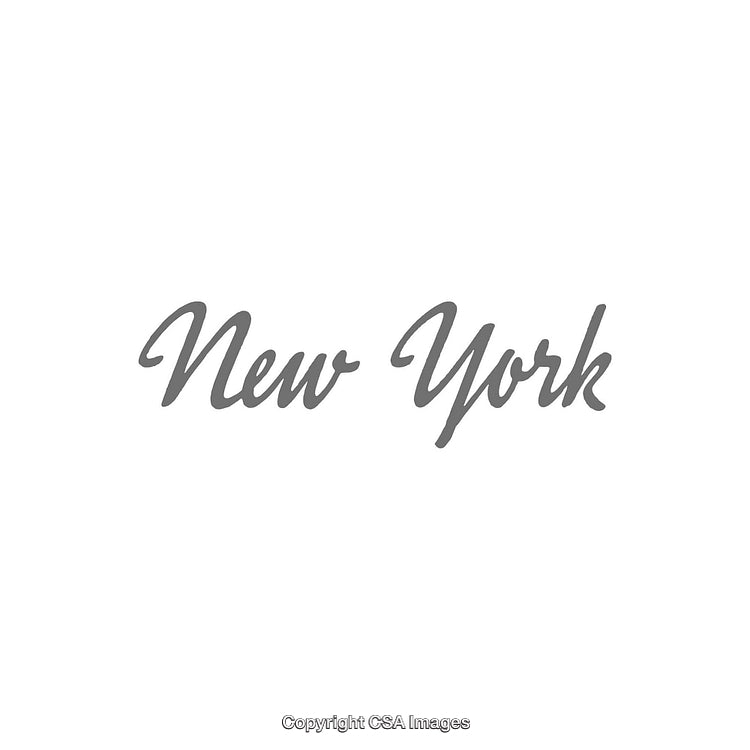 Grey Cursive Text Depicting 'New York' on a White Background