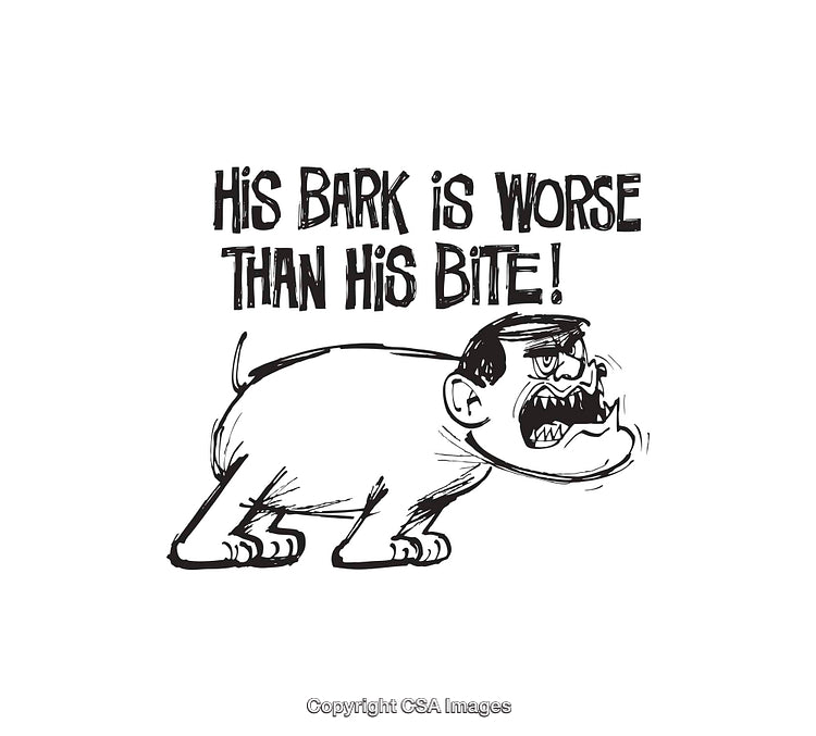 Humorous Black and White Line Art with Catchy Phrase Illustration