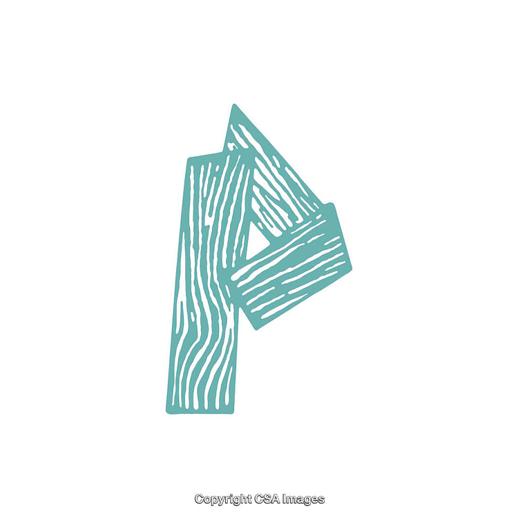 Creative Hand-Drawn Letter P Initial in Turquoise On White Background