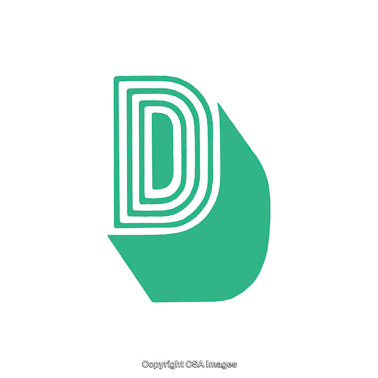 Minimalist Green Letter D Design on White Background
