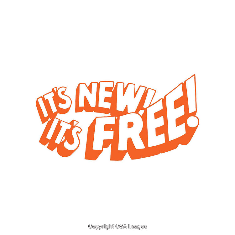 Orange Stylized Typography With Emphasis on New and Free Concepts