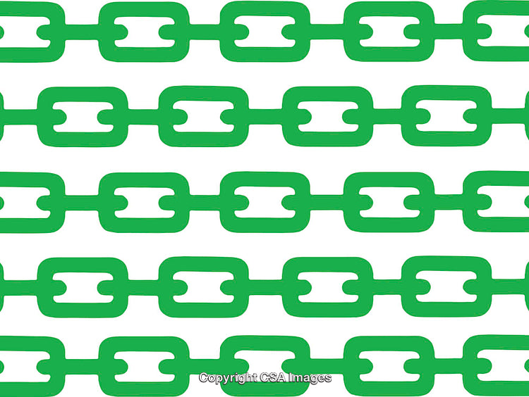 Green Chain Pattern on a White Background with Bold Graphics
