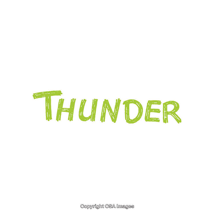 Bright Green Thunder Text on a Clean White Background