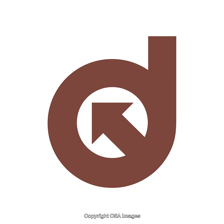 Brown Circular Arrow Emblem Design Against a White Background