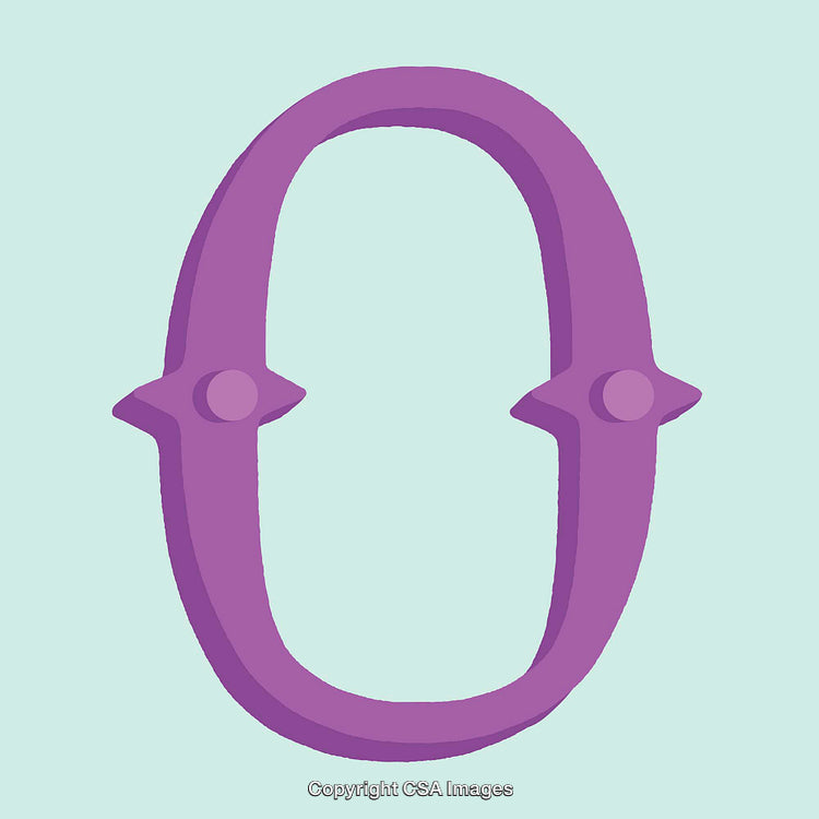 Purple Letter O Design Object on Light Background