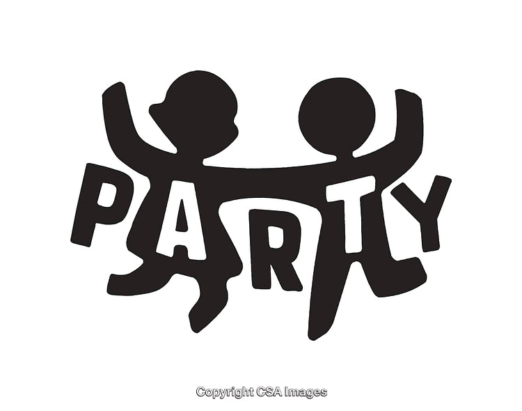 Joyful Party Design With Dancing Figures and Typography