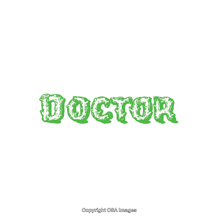 Bold Green Text Display Featuring the Word 'Doctor' in Artistic Font