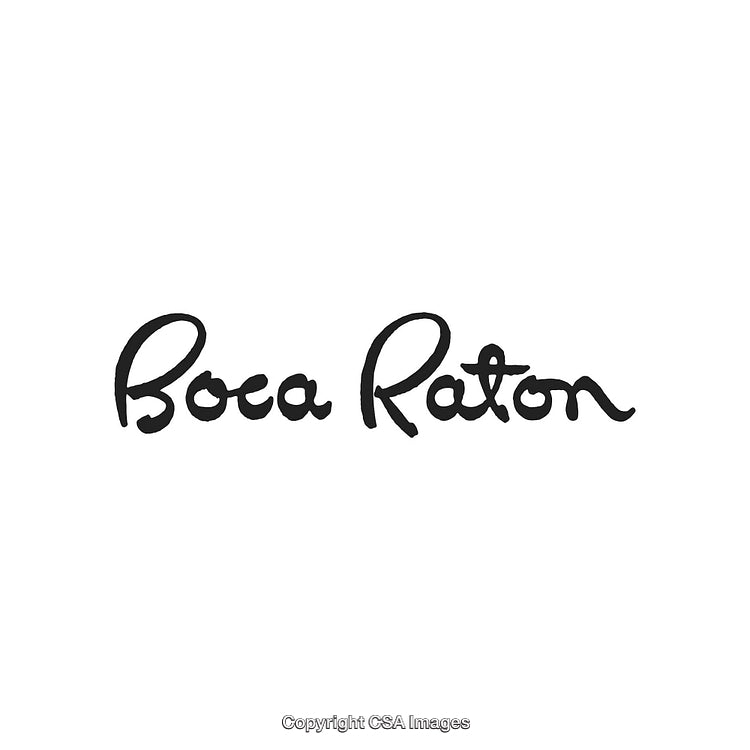 Elegant Handwritten Boca Raton Design in Stylish Black on a White Background