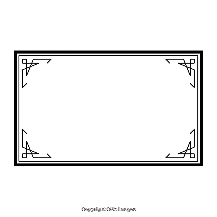Elegant Black and White Decorative Border Design with Geometric Elements