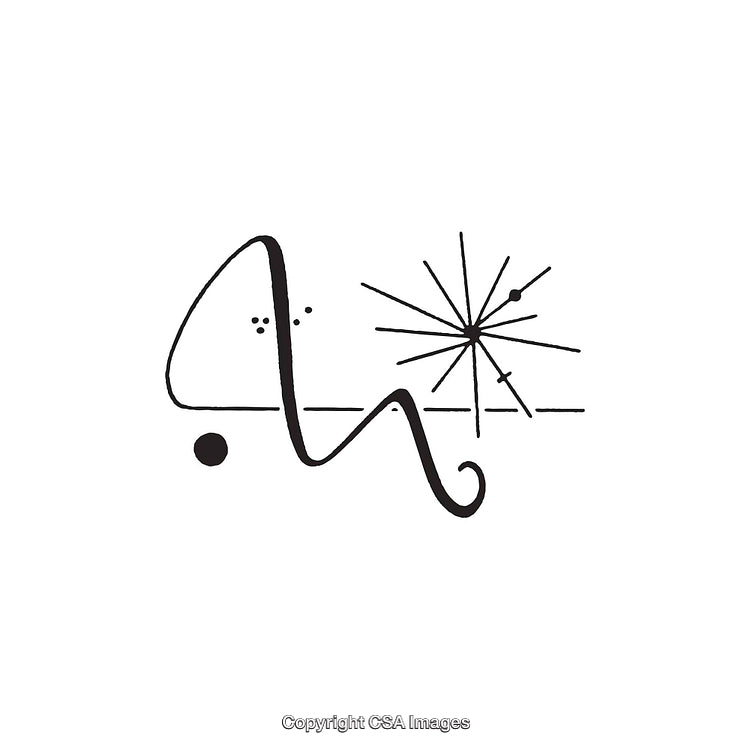 Abstract Black and White Minimalist Dingbat Illustrations with Geometric Shapes