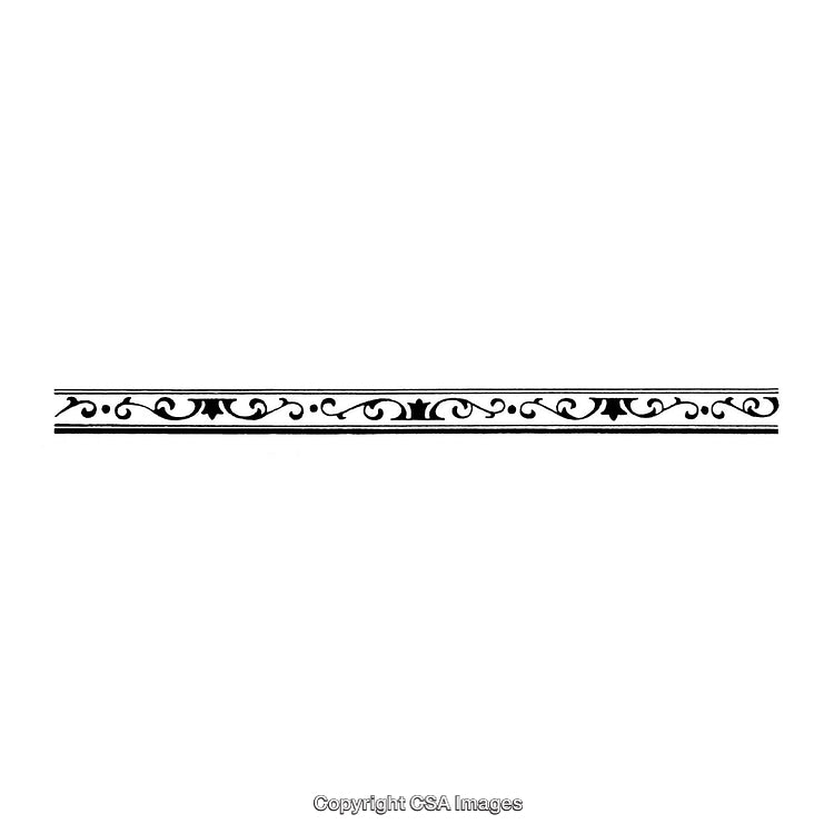 Intricate Black and White Decorative Border Design with Floral Motifs