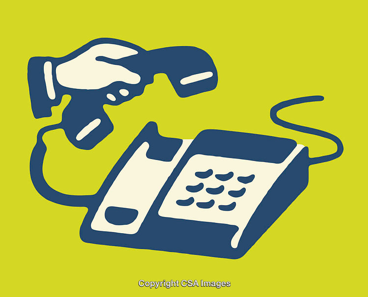 Retro Style Telephone Receiver and Telephone in Modern Minimalist Design