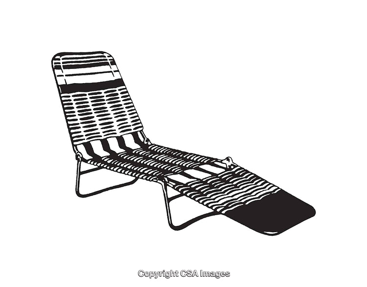 Black and White Line Art of a Stylish Reclining Chair Design