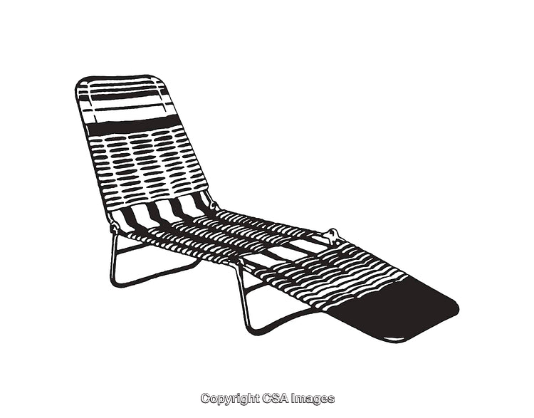 Black and White Line Art of a Stylish Reclining Chair Design