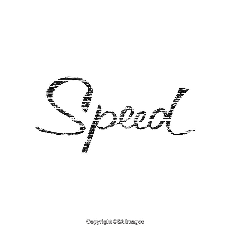 Elegant Handwritten Word "Speed" in Textured Script Typeface Design
